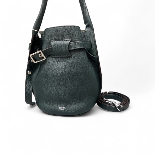 Celine Nano Big Bag Bucket Grained Calfskin Dark Green