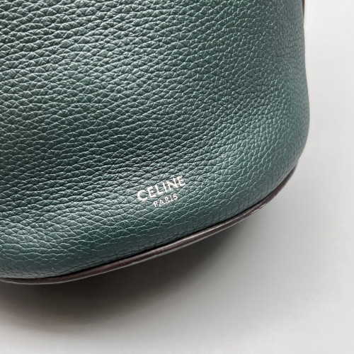 Celine Nano Big Bag Bucket Grained Calfskin Dark Green