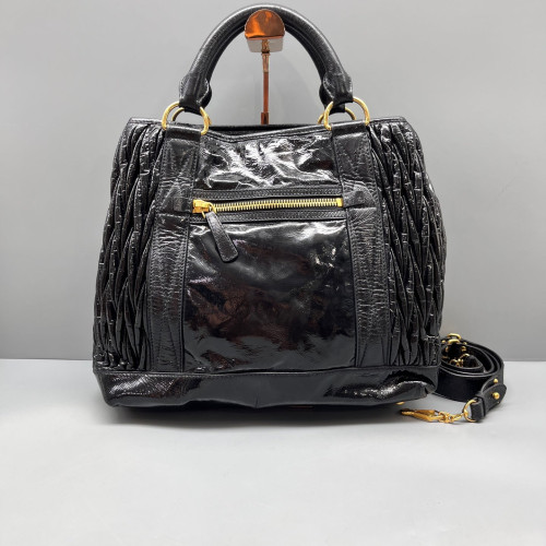 Miu Miu Two-Way Bag Calfskin Black Miu Miu Two-Way Bag Calfskin Black