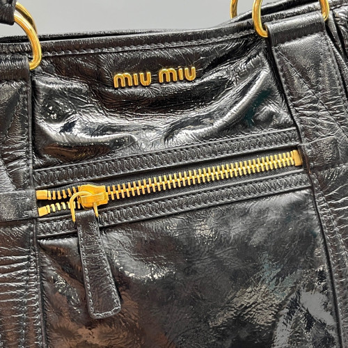 Miu Miu Two-Way Bag Calfskin Black Miu Miu Two-Way Bag Calfskin Black