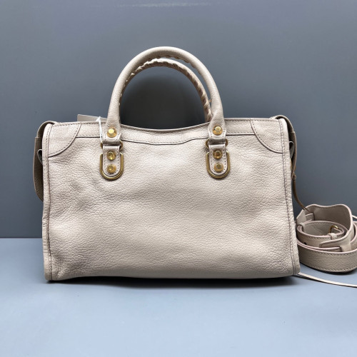 Balenciaga Studded Small City Bag Calfskin Grey