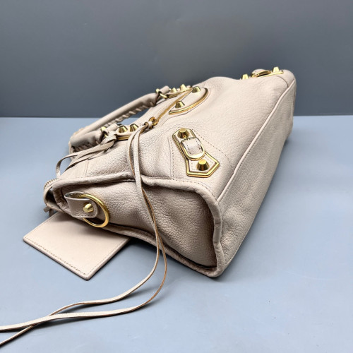 Balenciaga Studded Small City Bag Calfskin Grey