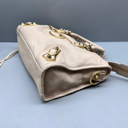 Balenciaga Studded Small City Bag Calfskin Grey