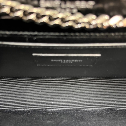 Yves Saint Laurent Small Kate Corssbody Bag Calfskin Crocodile Embossed Black