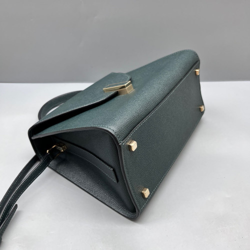 Valextra Two-Way Bag Calfskin Dark Green