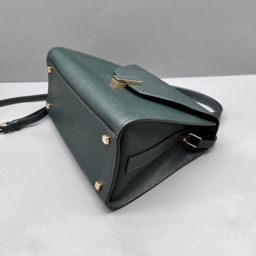 Valextra Two-Way Bag Calfskin Dark Green