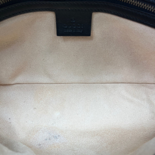 Gucci Chevron Small GG Marmont Calfskin Black