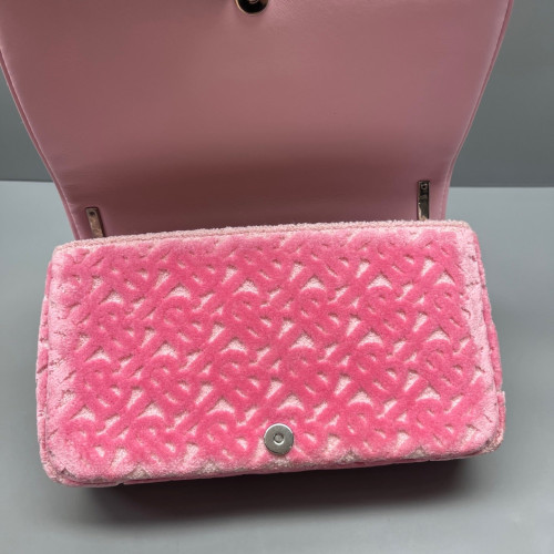 Burberry Small Lola Crossbody Bag Fabric Calfskin Pink