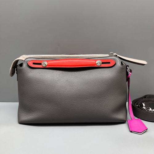 Fendi By The Way Soft Medium Calfskin Grey Red Beige