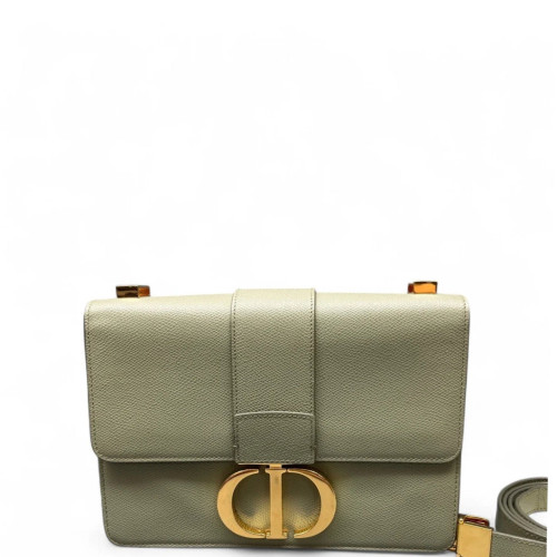 Dior 30 Montaigne Flap Bag Grained Calfskin Light Green