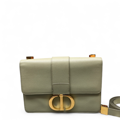Dior 30 Montaigne Flap Bag Grained Calfskin Light Green