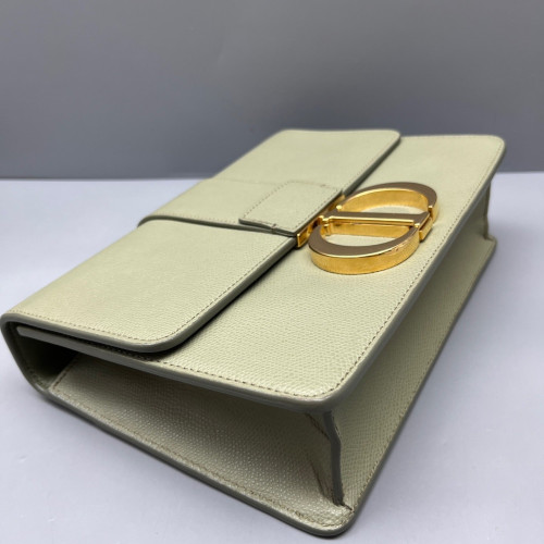 Dior 30 Montaigne Flap Bag Grained Calfskin Light Green