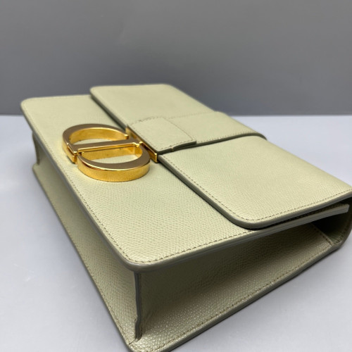 Dior 30 Montaigne Flap Bag Grained Calfskin Light Green
