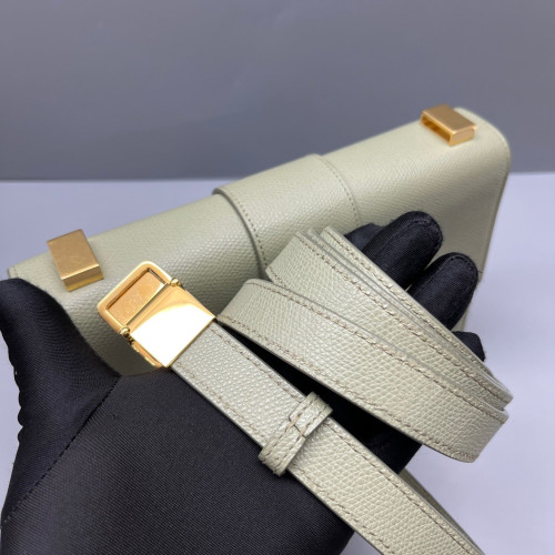Dior 30 Montaigne Flap Bag Grained Calfskin Light Green