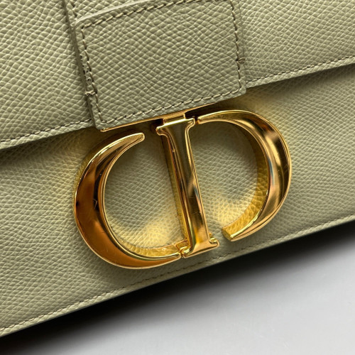 Dior 30 Montaigne Flap Bag Grained Calfskin Light Green