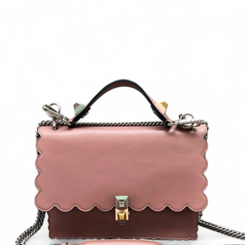 Fendi Medium Kan I Smooth Calfskin Pink