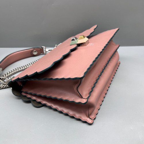 Fendi Medium Kan I Smooth Calfskin Pink