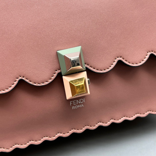 Fendi Medium Kan I Smooth Calfskin Pink