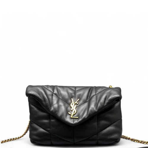 Yves Saint Laurent Toy Loulou Puffer Chain Calfskin Black