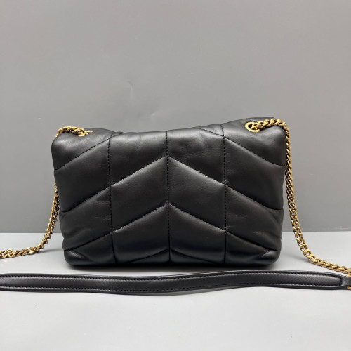 Yves Saint Laurent Toy Loulou Puffer Chain Calfskin Black