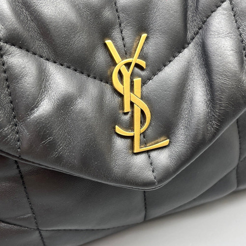 Yves Saint Laurent Toy Loulou Puffer Chain Calfskin Black