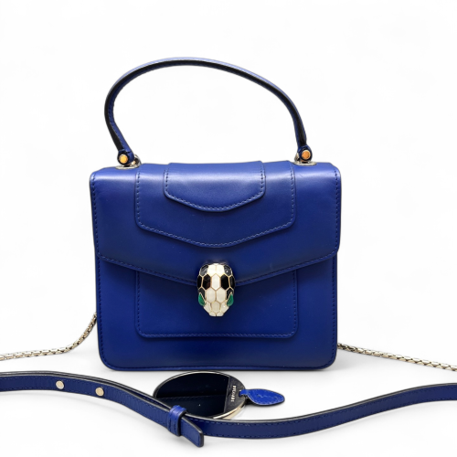 Bvlgari Small Serpenti Forever Top Handle Bag Smooth Calfskin Dark Blue