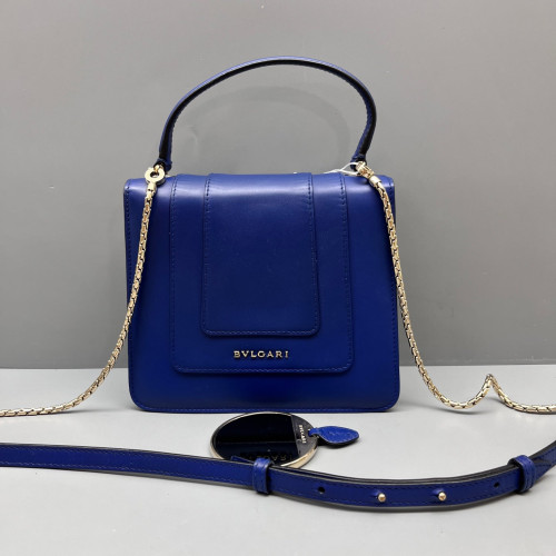 Bvlgari Small Serpenti Forever Top Handle Bag Smooth Calfskin Dark Blue