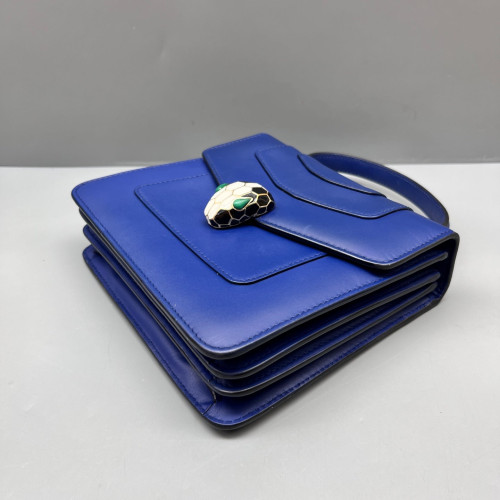 Bvlgari Small Serpenti Forever Top Handle Bag Smooth Calfskin Dark Blue