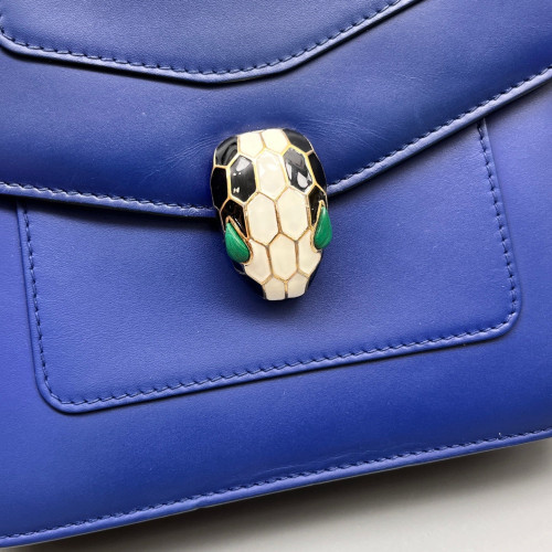 Bvlgari Small Serpenti Forever Top Handle Bag Smooth Calfskin Dark Blue