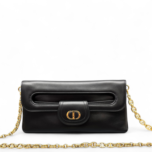 Dior Small Diordouble Chain Bag Calfskin Black