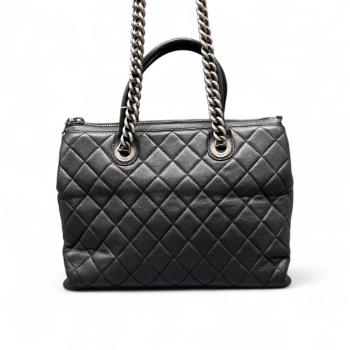 Chanel Quilted Tote Bag Calfskin Black