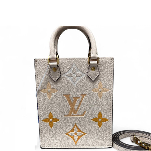 Louis Vuitton Petite Sac Plat Monogram Empreinte Giant White Brown