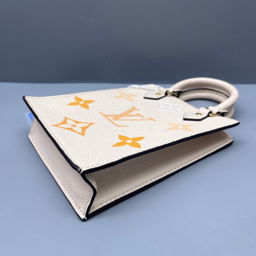 Louis Vuitton Petite Sac Plat Monogram Empreinte Giant White Brown