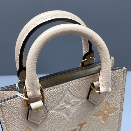 Louis Vuitton Petite Sac Plat Monogram Empreinte Giant White Brown