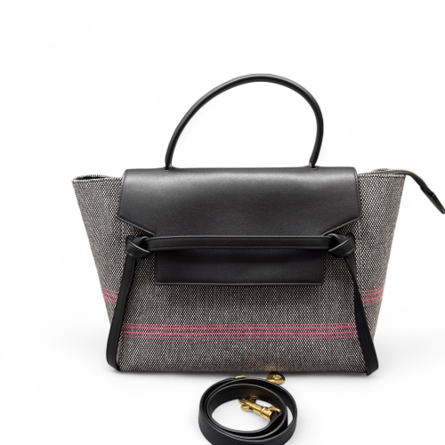 Celine Mini Belt Bag Canvas Calfskin Black Red Grey