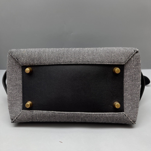 Celine Mini Belt Bag Canvas Calfskin Black Red Grey