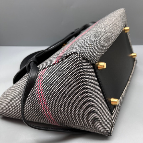 Celine Mini Belt Bag Canvas Calfskin Black Red Grey