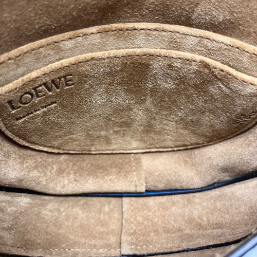 Loewe Mini Gate Grained Calfskin Suede Dark Blue Dark Green