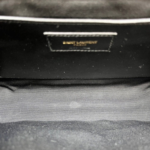 Yves Saint Laurent Medium Envelope Chain Wallet Shiny Caviar Calfskin Black
