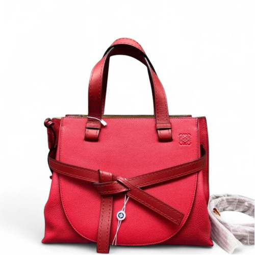 Loewe Small Gate Tote Grained Calfskin Red