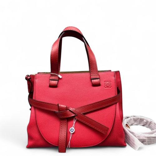 Loewe Small Gate Tote Grained Calfskin Red