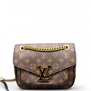 Louis Vuitton Passy Chain Shoulder Bag Monogram Brown