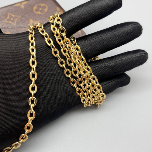 Louis Vuitton Pochette Felicie Chain Wallet Monogram Brown Burgundy