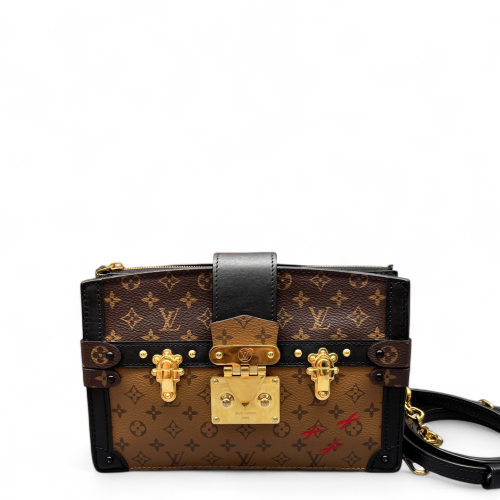 Louis Vuitton Trunk Clutch Reverse Monogram Brown Black Louis Vuitton Trunk Clutch Reverse Monogram Brown Black