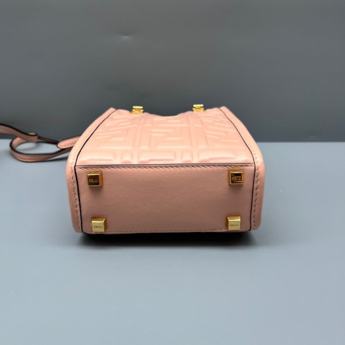 Fendi Mini Sunshine Shopper Tote Calfskin Pink