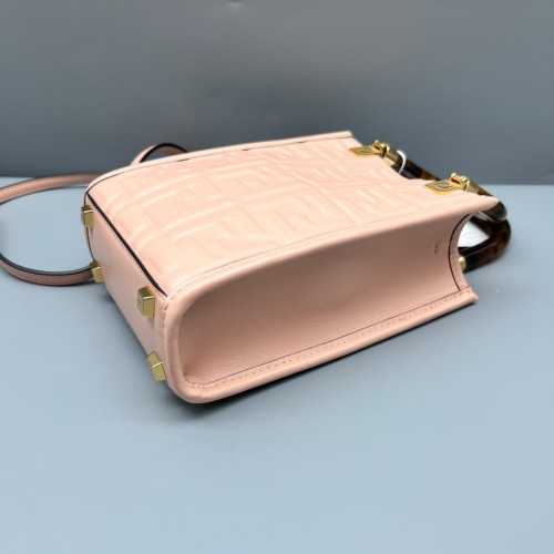 Fendi Mini Sunshine Shopper Tote Calfskin Pink