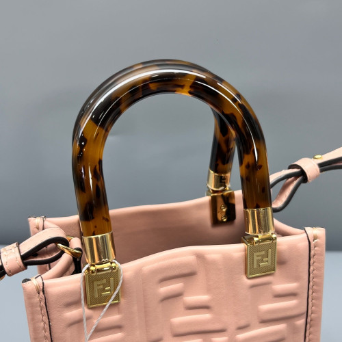 Fendi Mini Sunshine Shopper Tote Calfskin Pink
