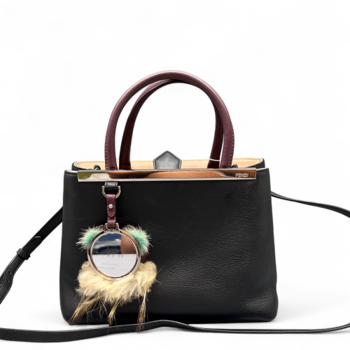 Fendi Petite 2jours Calfskin Black Burgundy