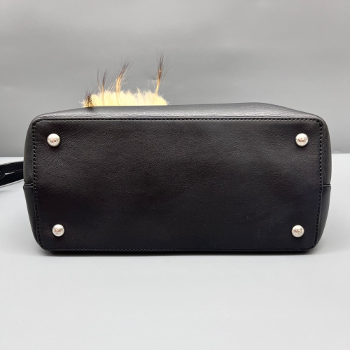 Fendi Petite 2jours Calfskin Black Burgundy