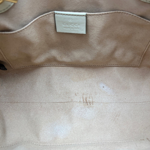 Gucci Small Padlock Tote GG Supreme Monogram Calfskin White Grey